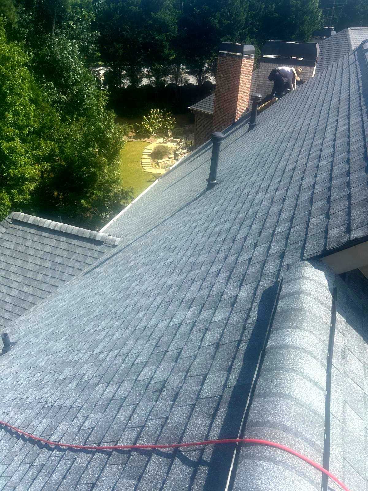 Roof replacement in progress in Buford GA by Bailey Roofing