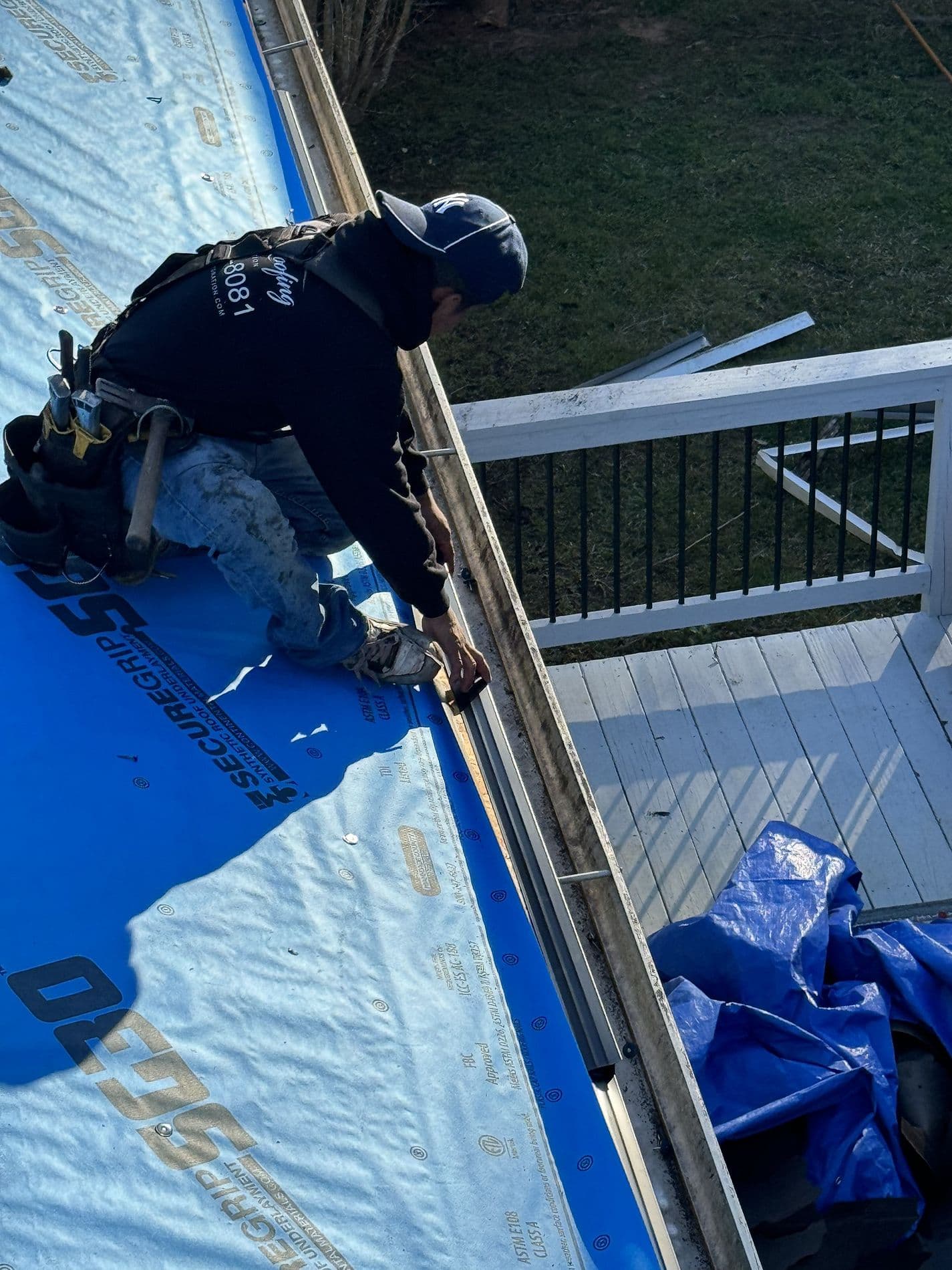 Gutter installation over fresh underlayment