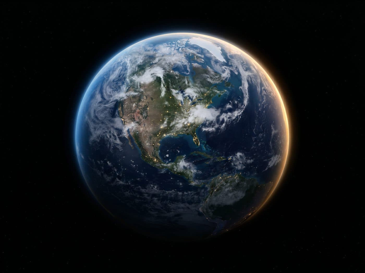 Satellite view of Earth from space, zooming toward a Buford, GA home for an instant roof measurement